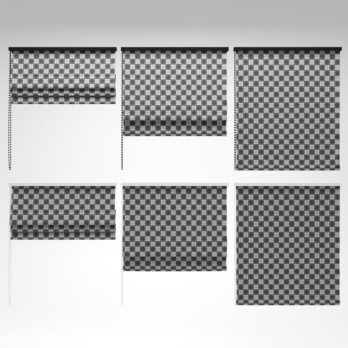 Blinds set of roman 3D model_2