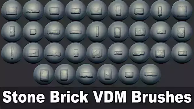 Stone Brick VDM Brushes Vol 2 Low-poly 3D model