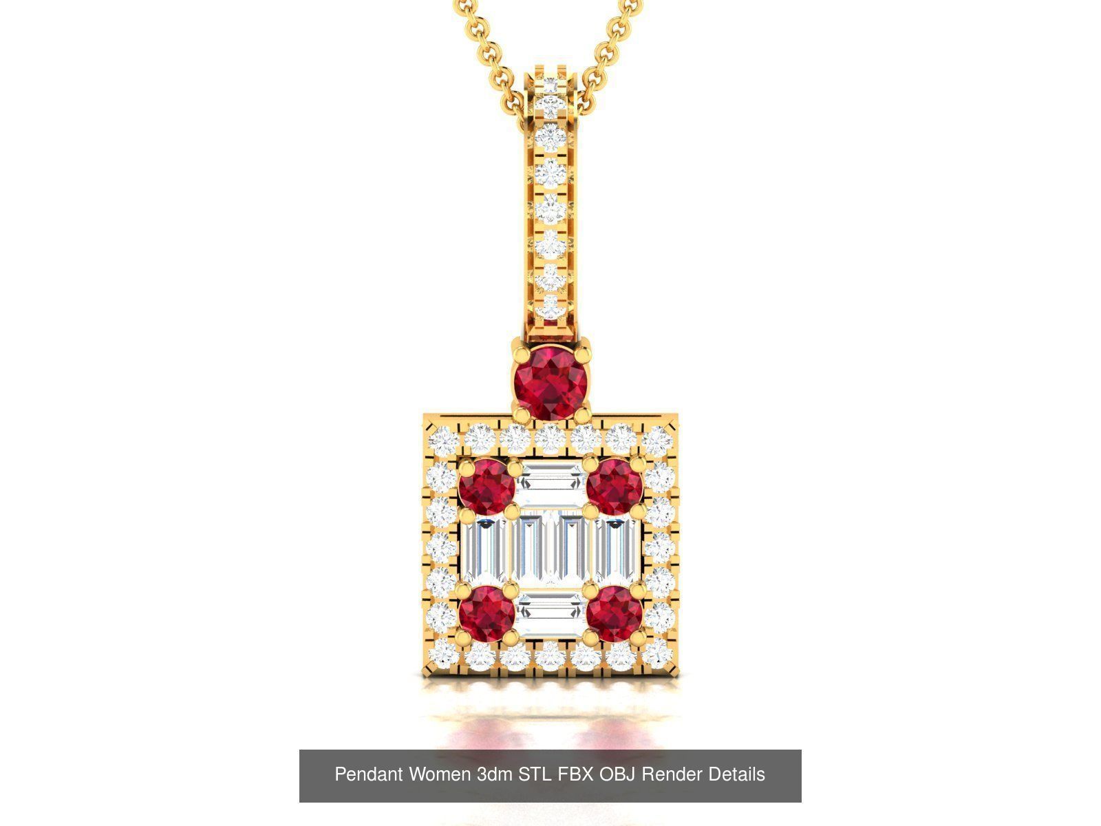 830 Solitaire Women Pendants 3dm STL OBJ FBX Details Collection _276