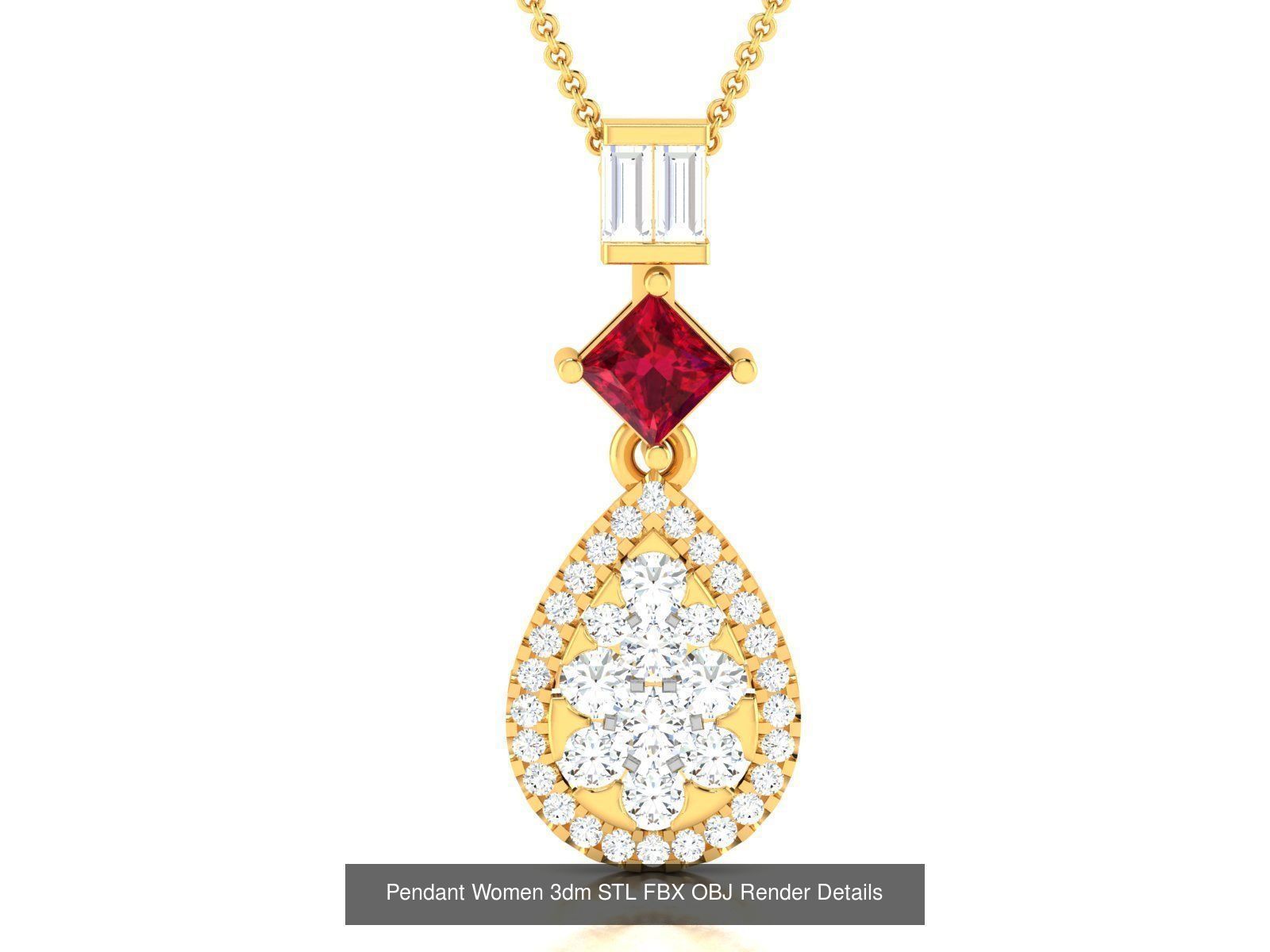 830 Solitaire Women Pendants 3dm STL OBJ FBX Details Collection _273