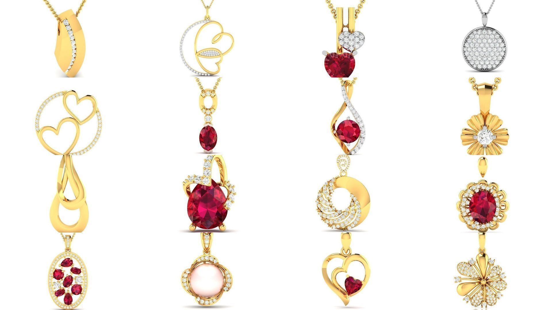 830 Solitaire Women Pendants 3dm STL OBJ FBX Details Collection _242