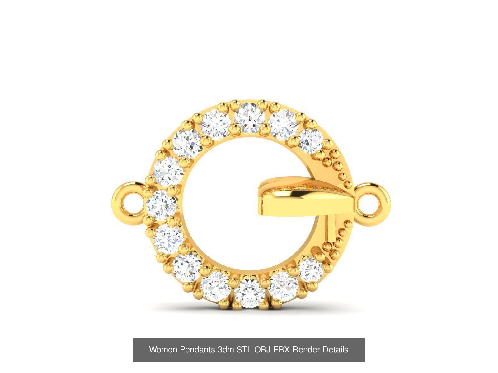 830 Solitaire Women Pendants 3dm STL OBJ FBX Details Collection _375