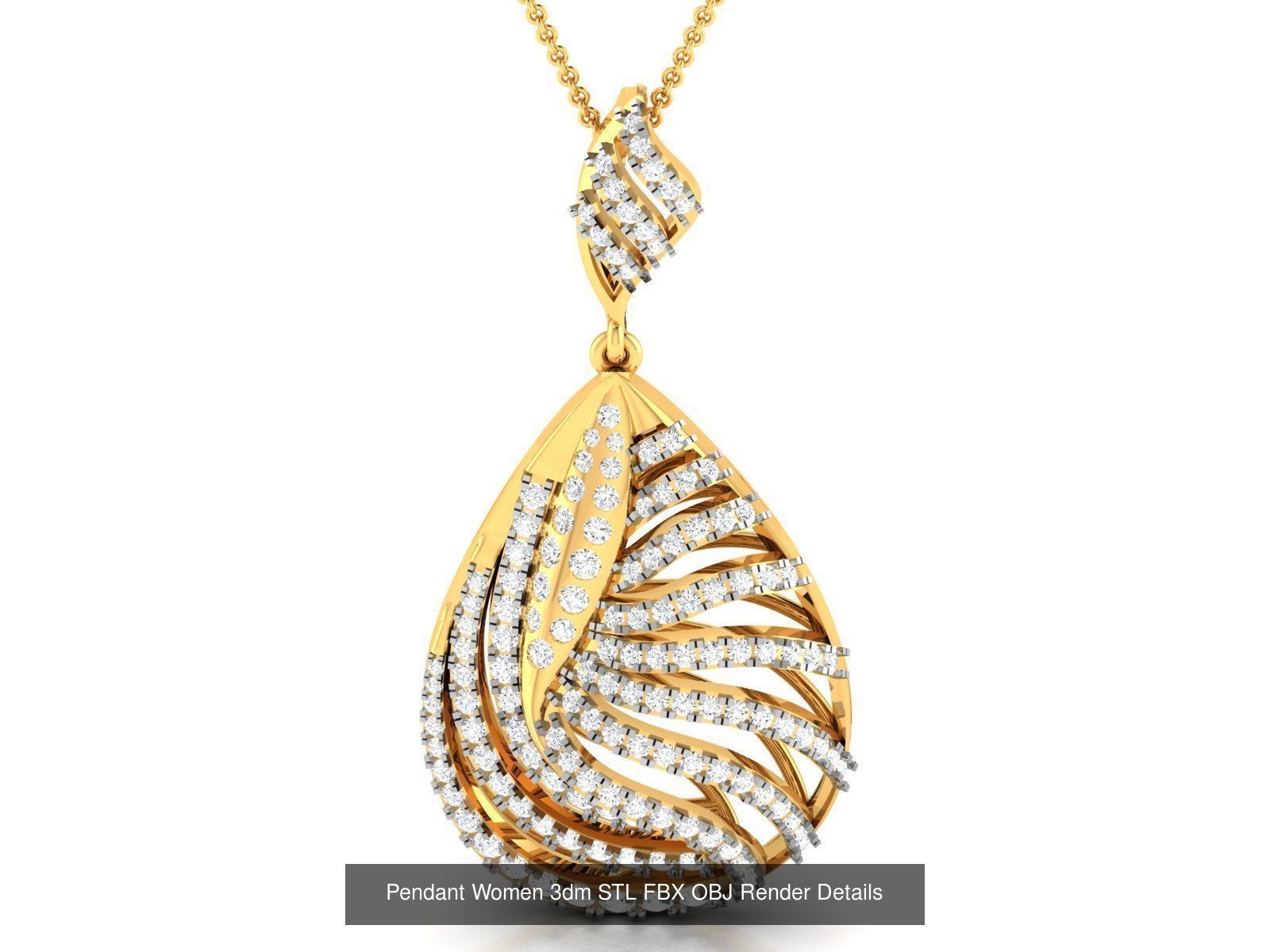 830 Solitaire Women Pendants 3dm STL OBJ FBX Details Collection _291