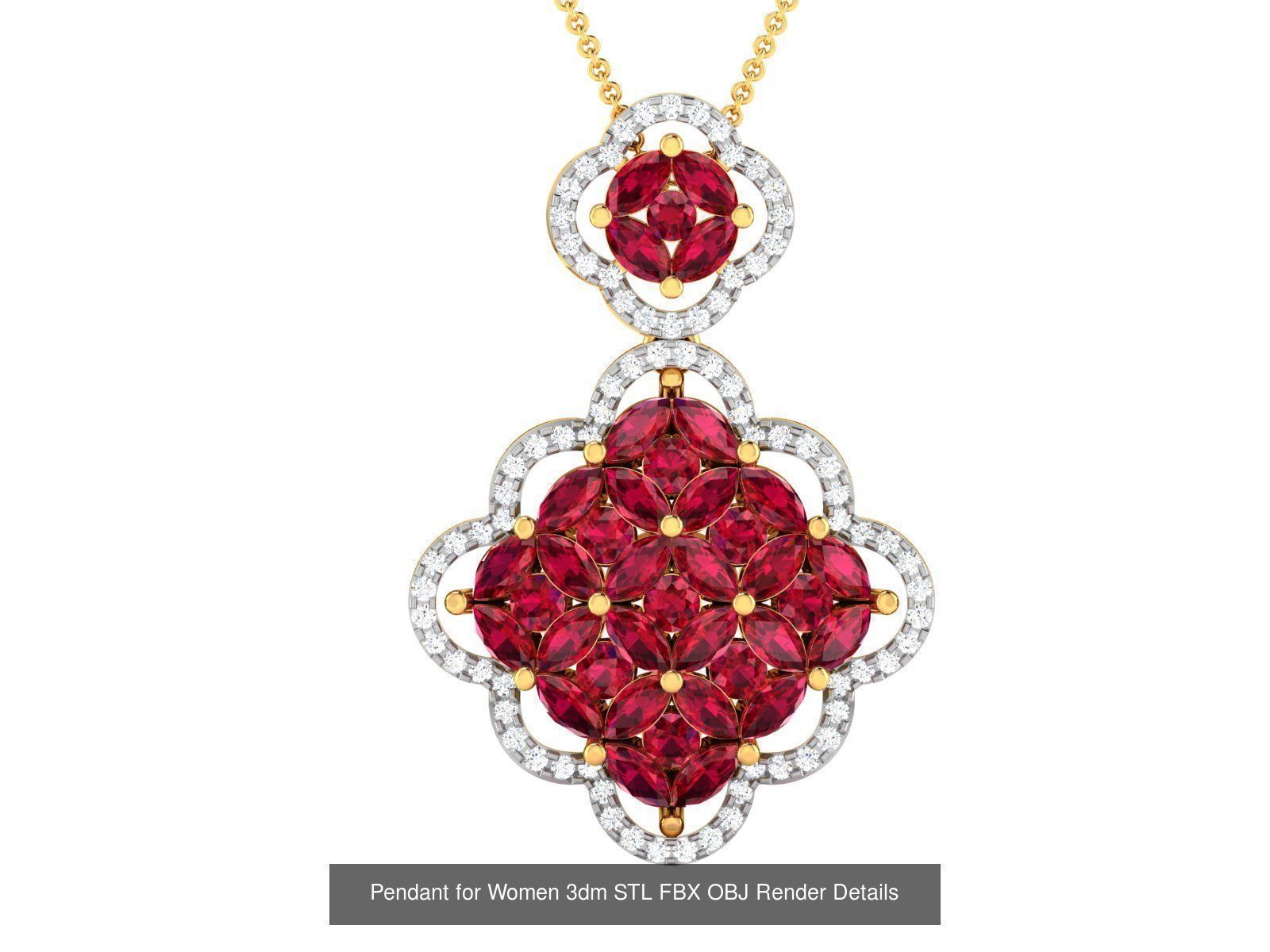 830 Solitaire Women Pendants 3dm STL OBJ FBX Details Collection _268