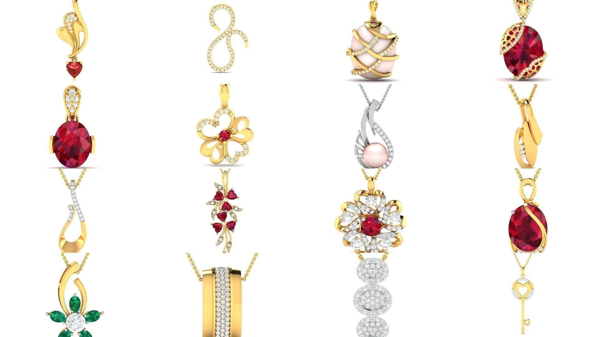 830 Solitaire Women Pendants 3dm STL OBJ FBX Details Collection _254