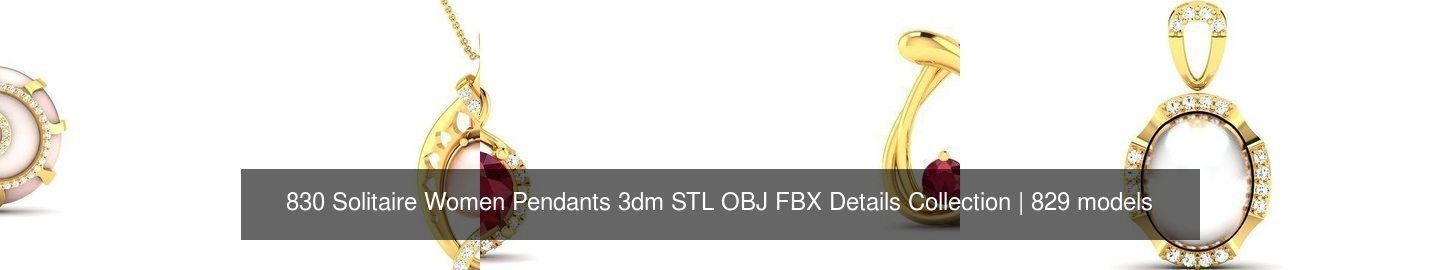 830 Solitaire Women Pendants 3dm STL OBJ FBX Details Collection _232