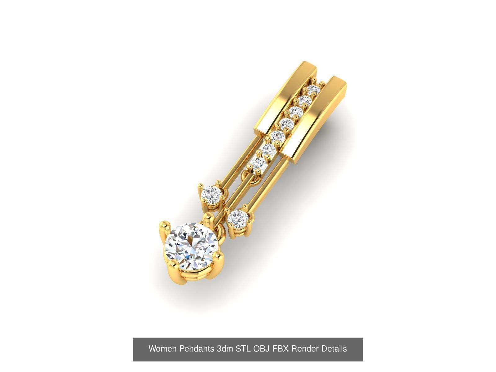 830 Solitaire Women Pendants 3dm STL OBJ FBX Details Collection _363