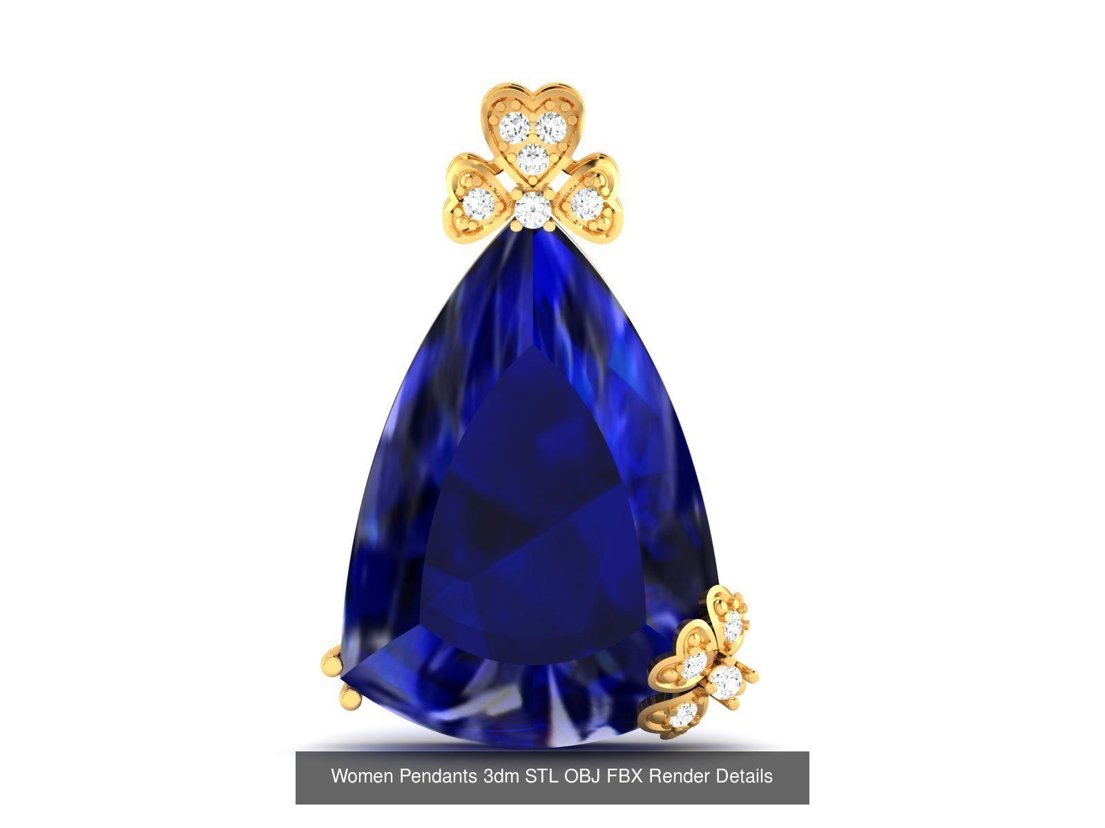 830 Solitaire Women Pendants 3dm STL OBJ FBX Details Collection _370