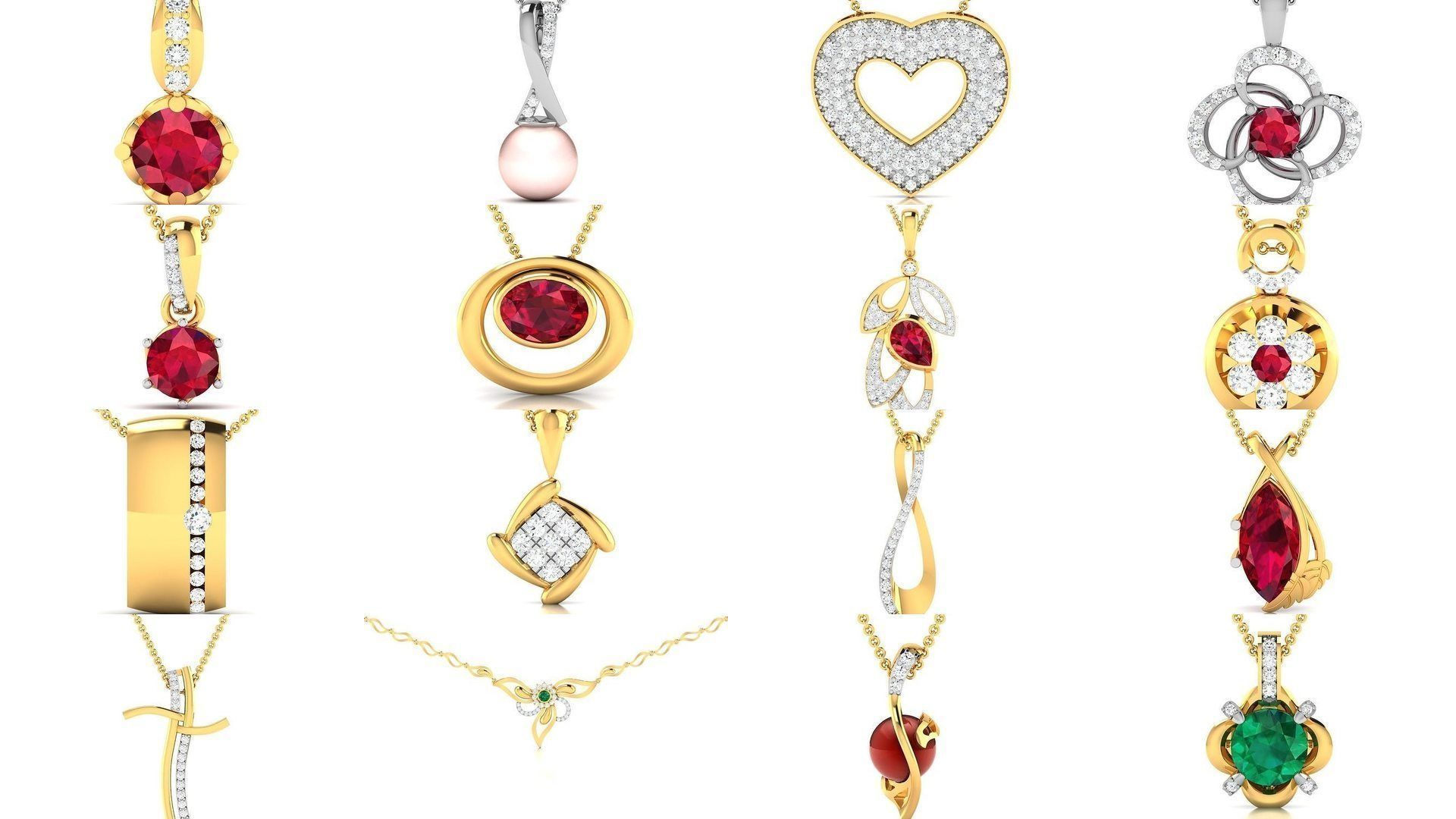 830 Solitaire Women Pendants 3dm STL OBJ FBX Details Collection _287