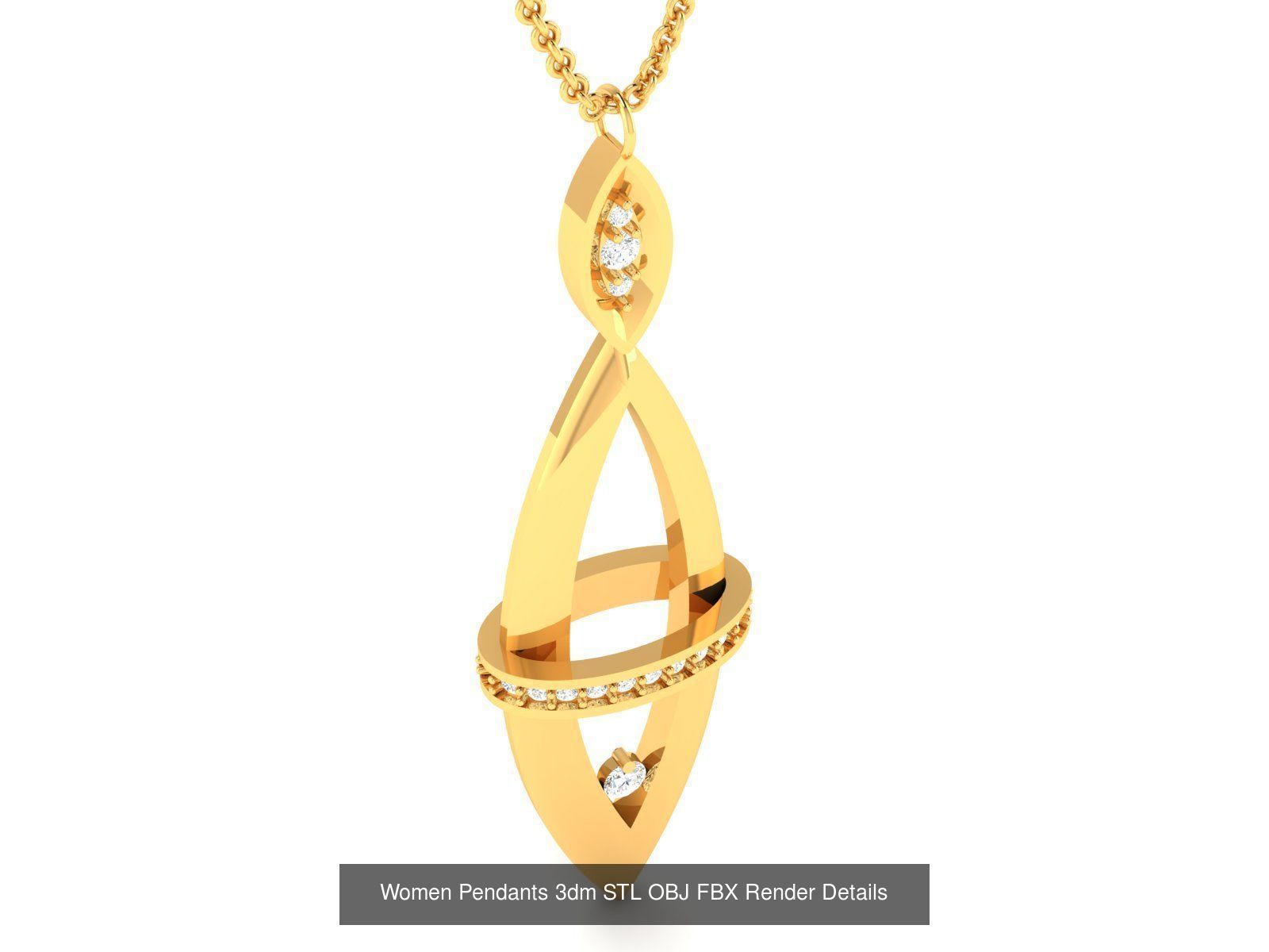 830 Solitaire Women Pendants 3dm STL OBJ FBX Details Collection _352