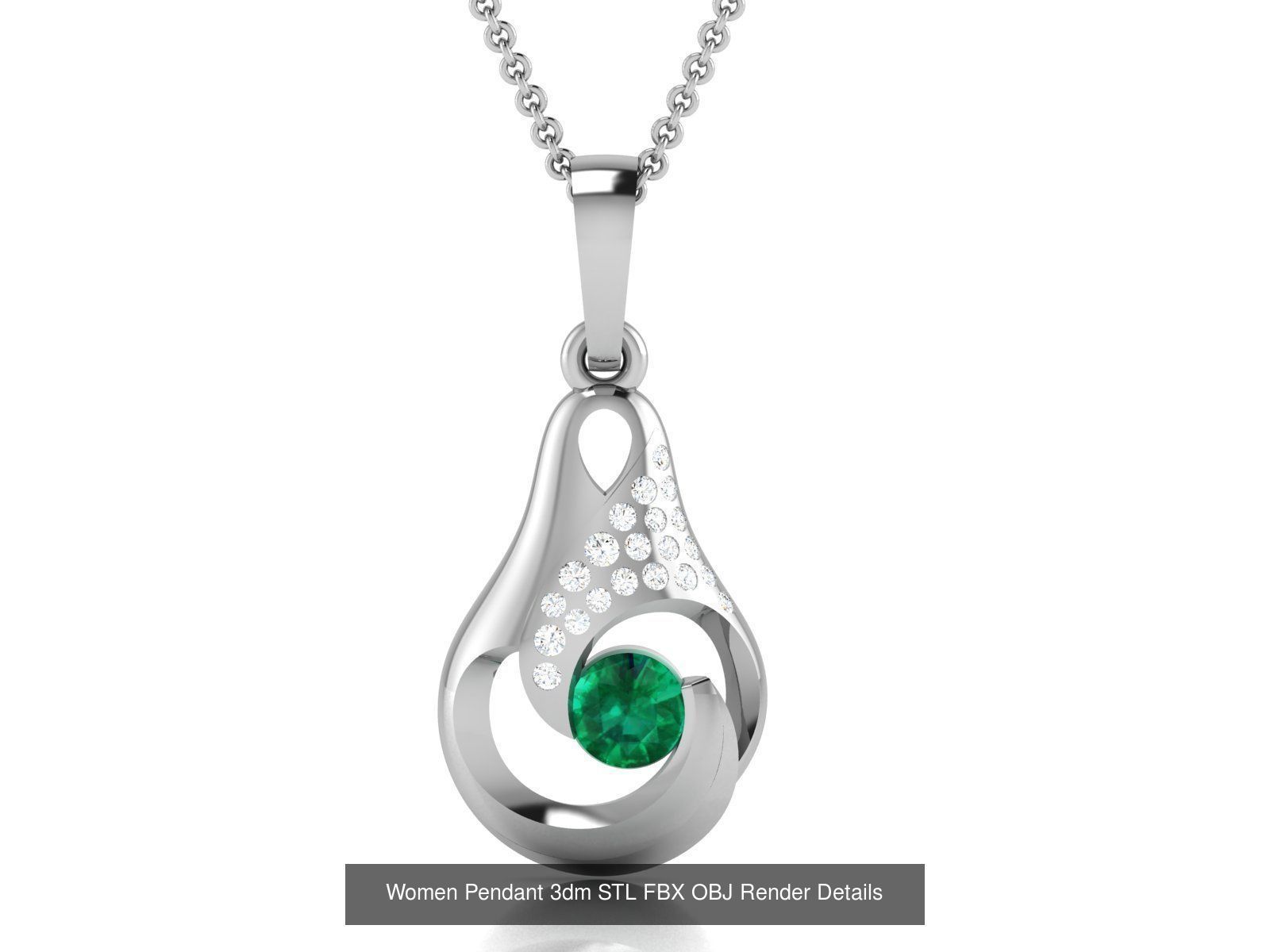 830 Solitaire Women Pendants 3dm STL OBJ FBX Details Collection _167