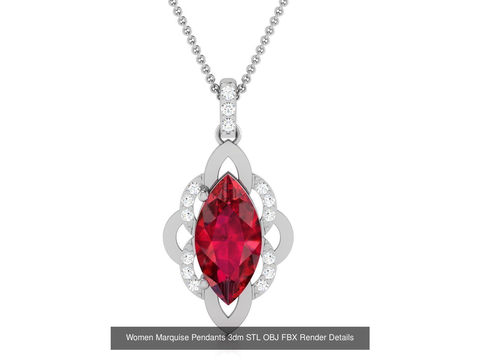 830 Solitaire Women Pendants 3dm STL OBJ FBX Details Collection _324