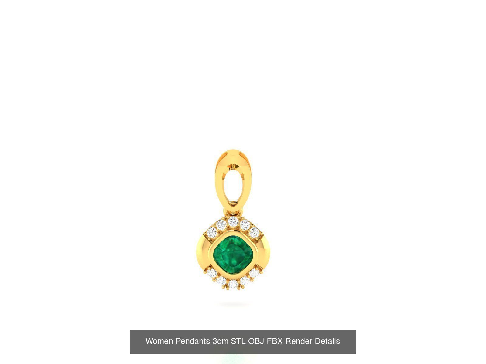 830 Solitaire Women Pendants 3dm STL OBJ FBX Details Collection _377