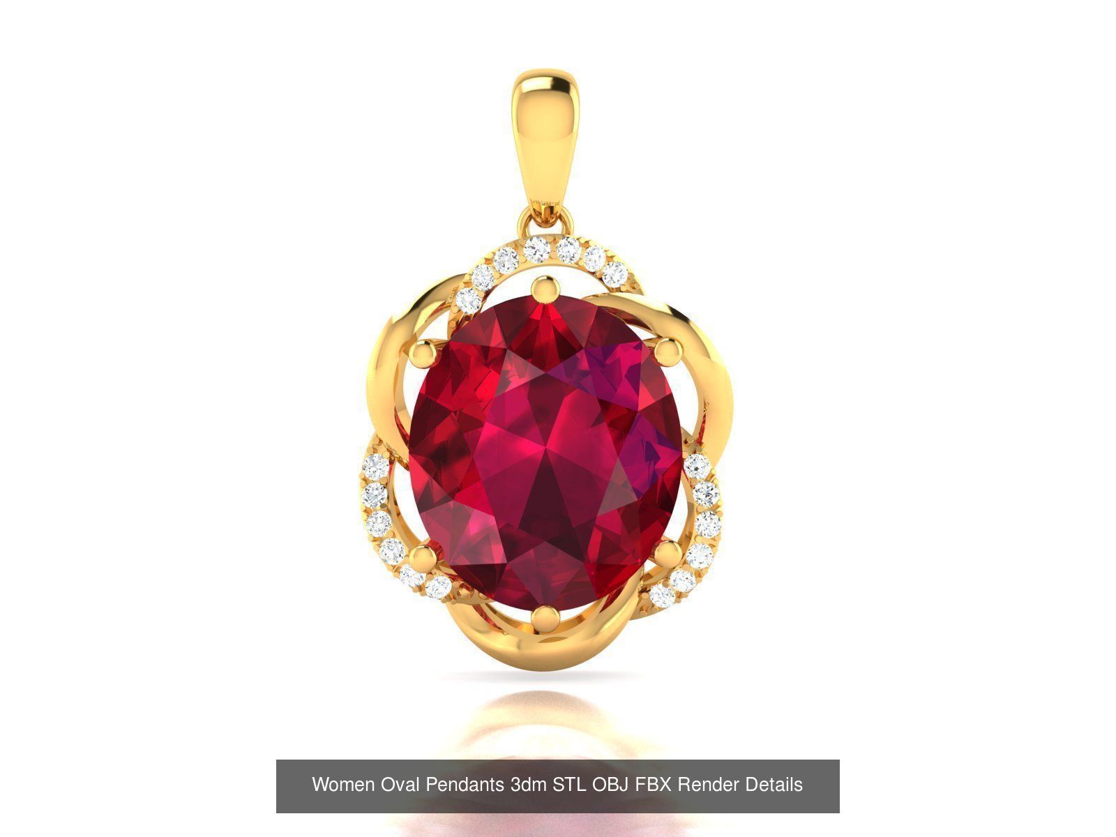 830 Solitaire Women Pendants 3dm STL OBJ FBX Details Collection _365