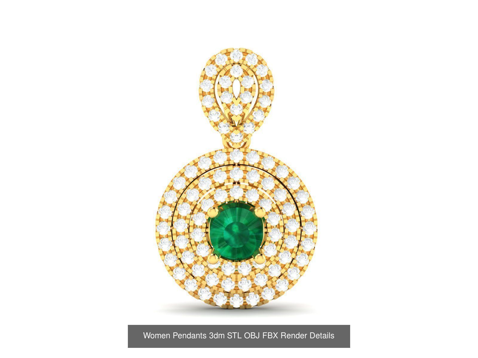 830 Solitaire Women Pendants 3dm STL OBJ FBX Details Collection _347