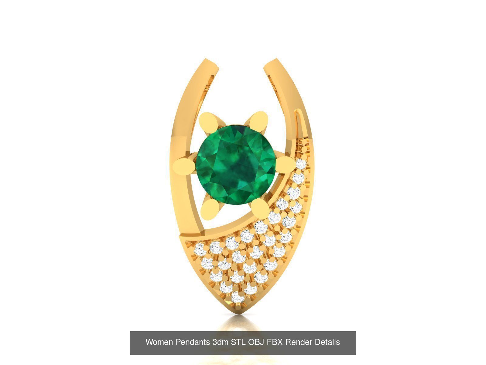 830 Solitaire Women Pendants 3dm STL OBJ FBX Details Collection _342