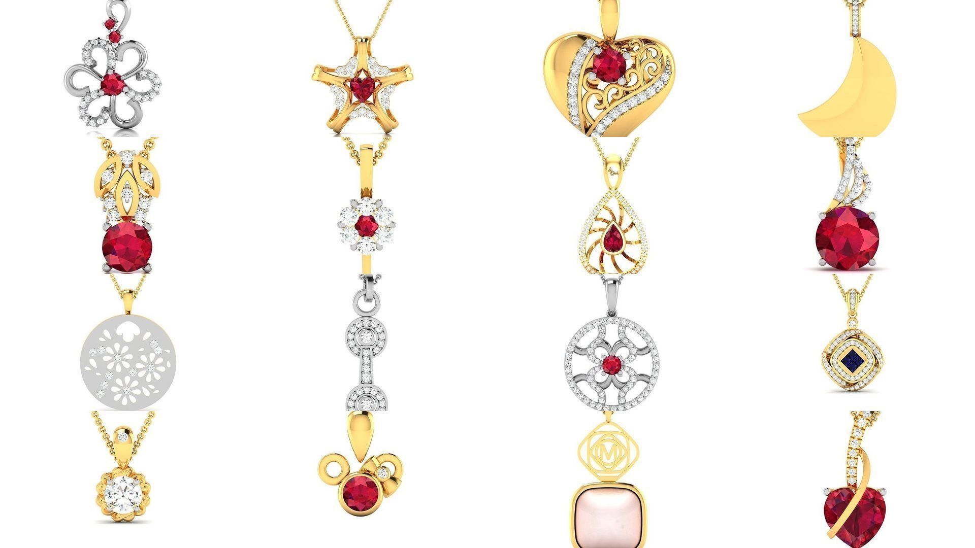 830 Solitaire Women Pendants 3dm STL OBJ FBX Details Collection _299