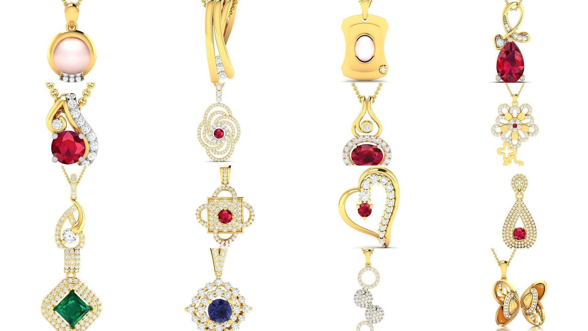 830 Solitaire Women Pendants 3dm STL OBJ FBX Details Collection _305