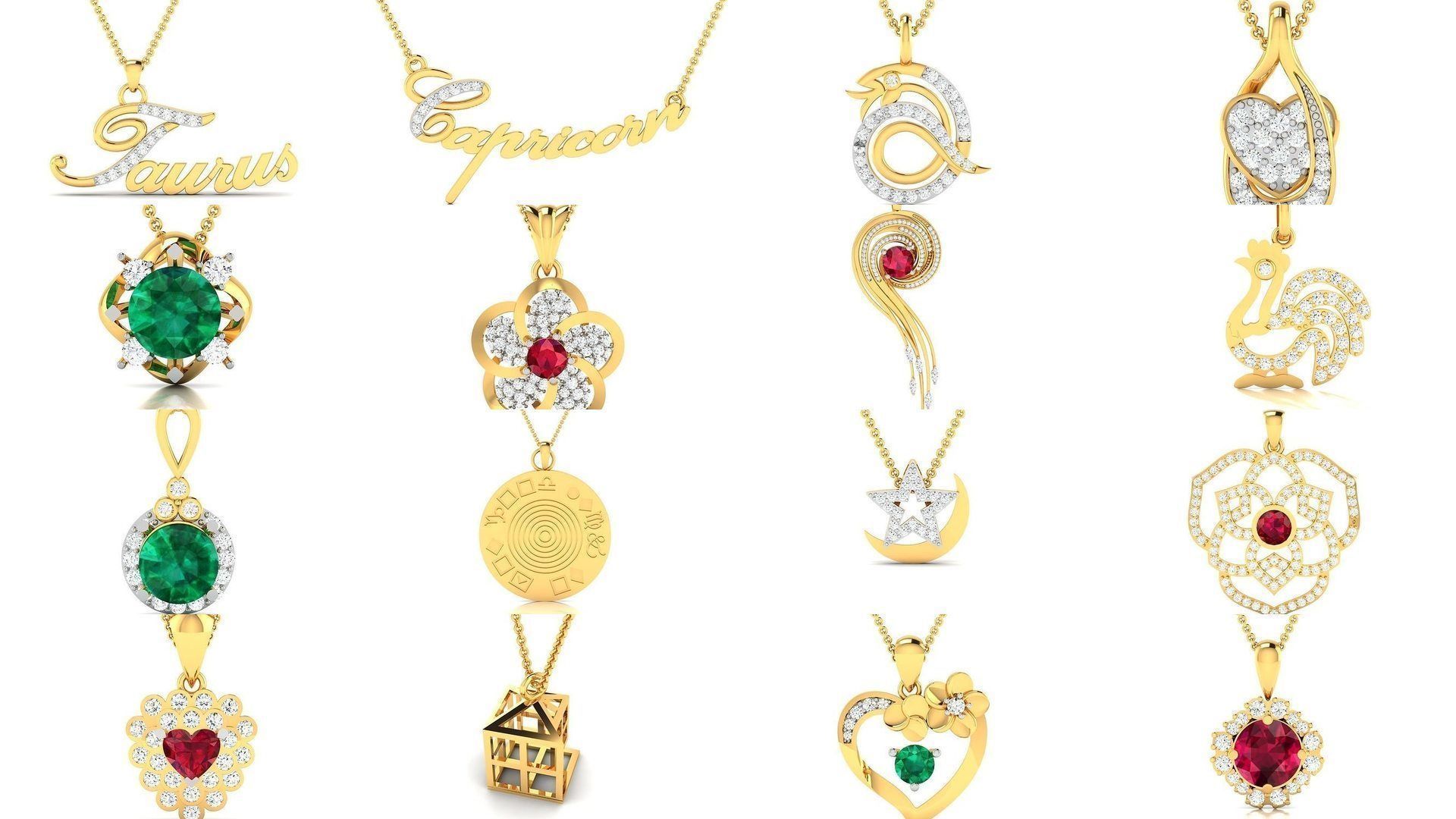 830 Solitaire Women Pendants 3dm STL OBJ FBX Details Collection _275