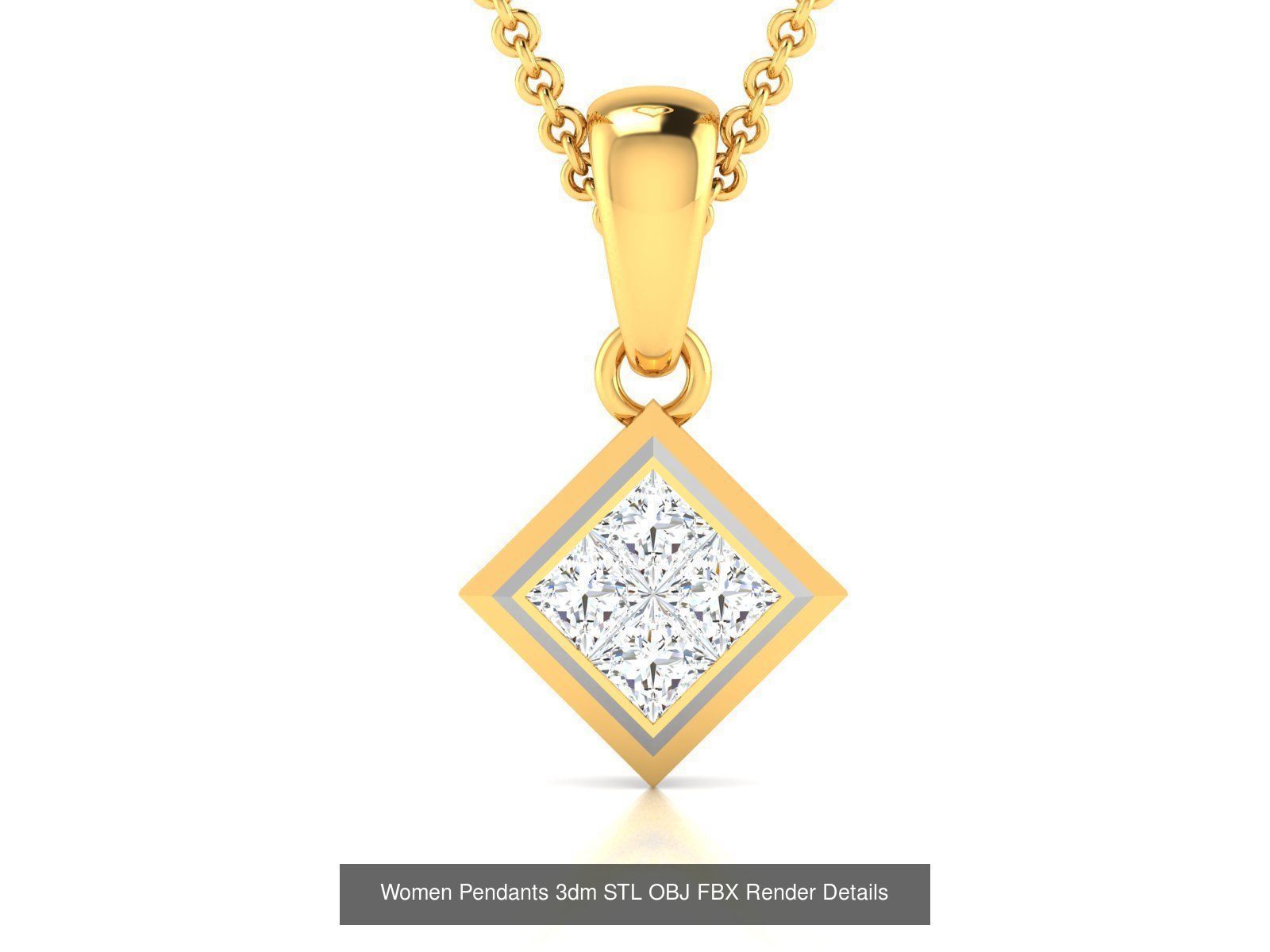 830 Solitaire Women Pendants 3dm STL OBJ FBX Details Collection _330