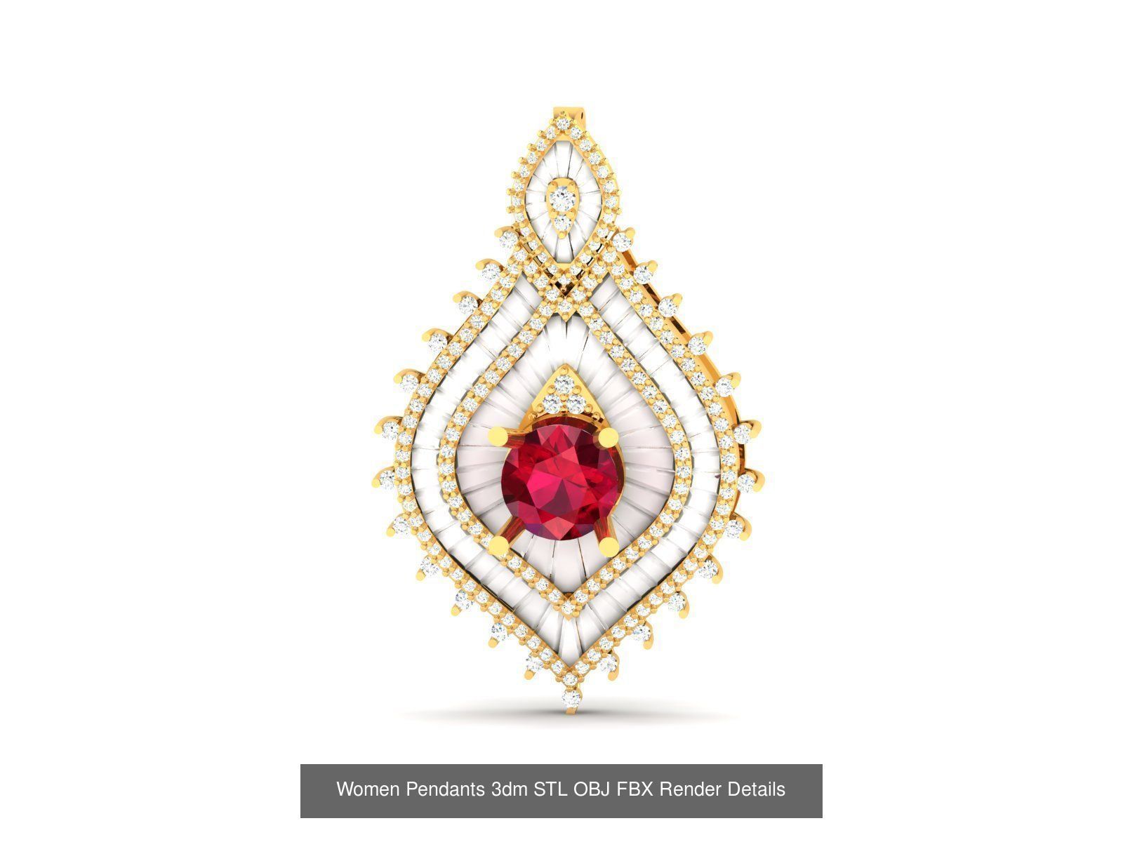 830 Solitaire Women Pendants 3dm STL OBJ FBX Details Collection _354