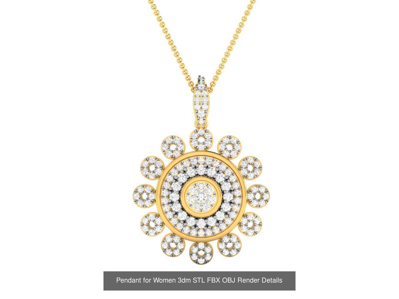 830 Solitaire Women Pendants 3dm STL OBJ FBX Details Collection _250