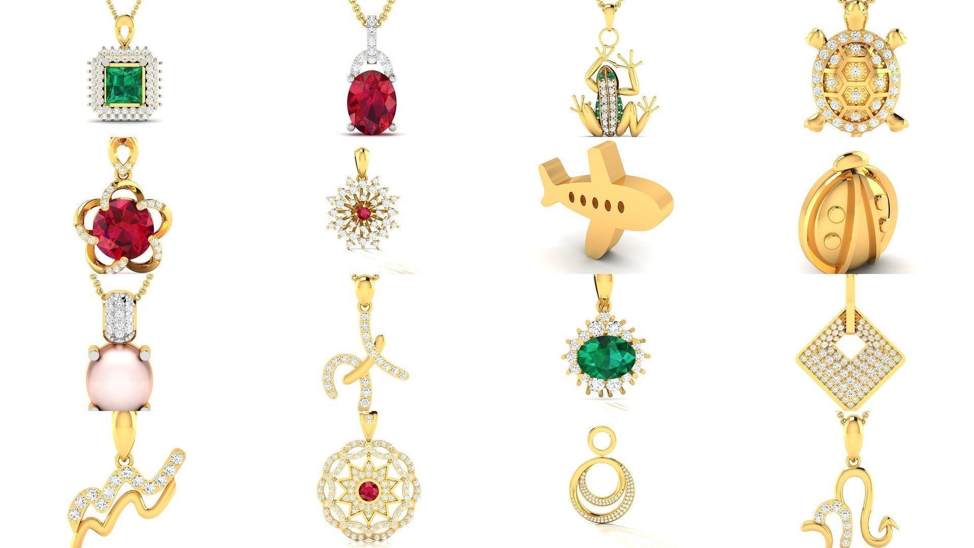 830 Solitaire Women Pendants 3dm STL OBJ FBX Details Collection _266