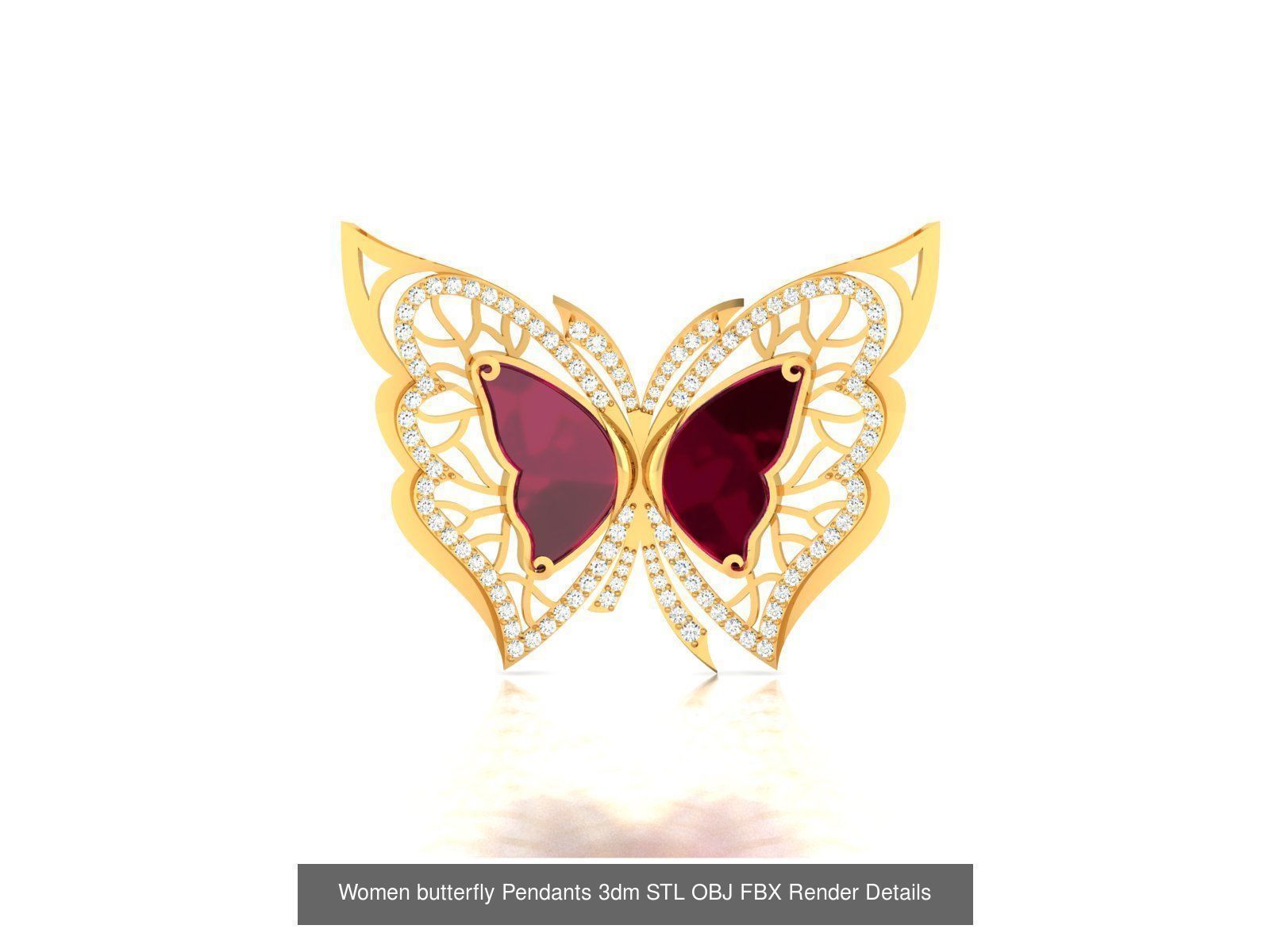 830 Solitaire Women Pendants 3dm STL OBJ FBX Details Collection _383