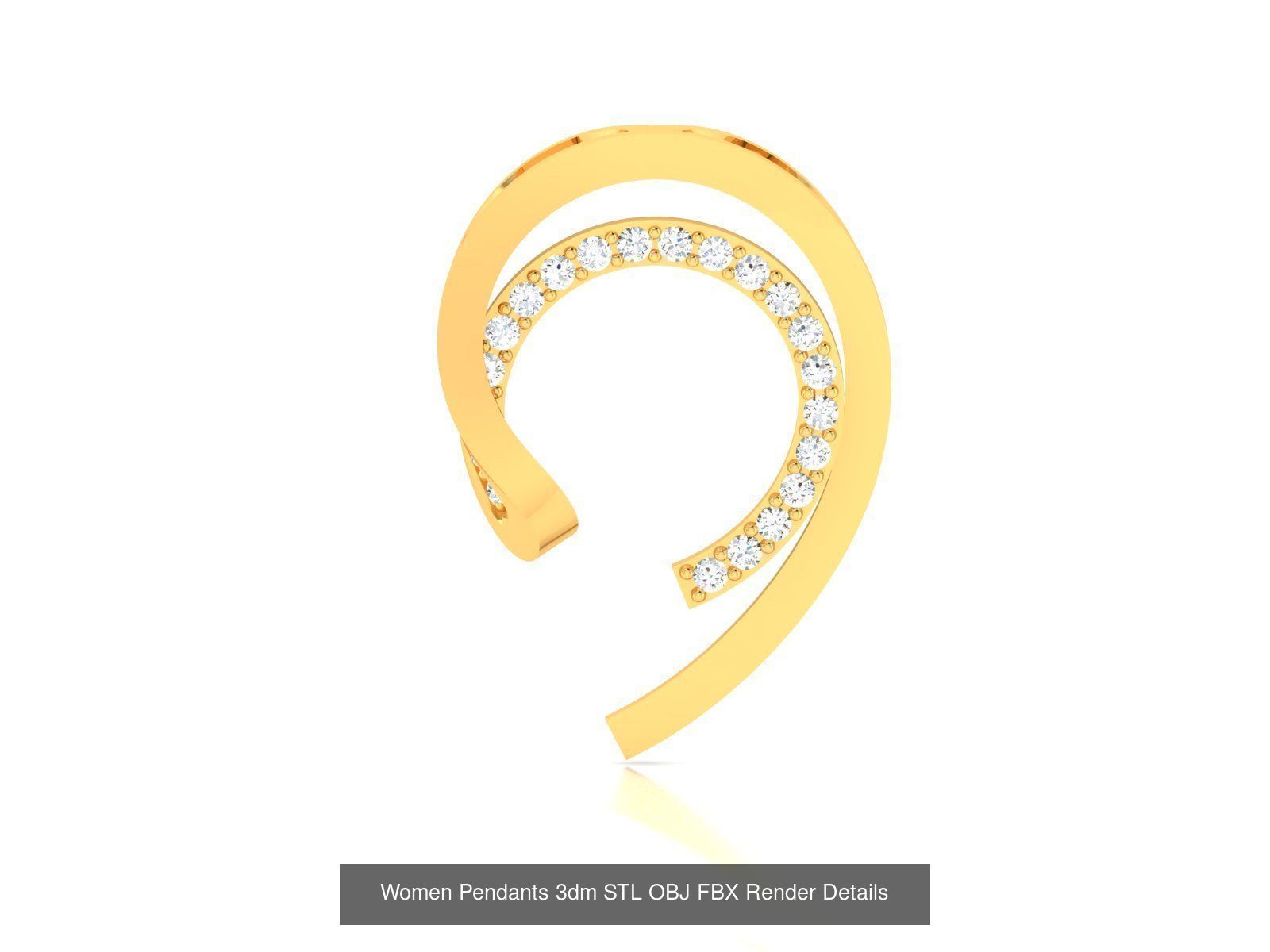 830 Solitaire Women Pendants 3dm STL OBJ FBX Details Collection _372