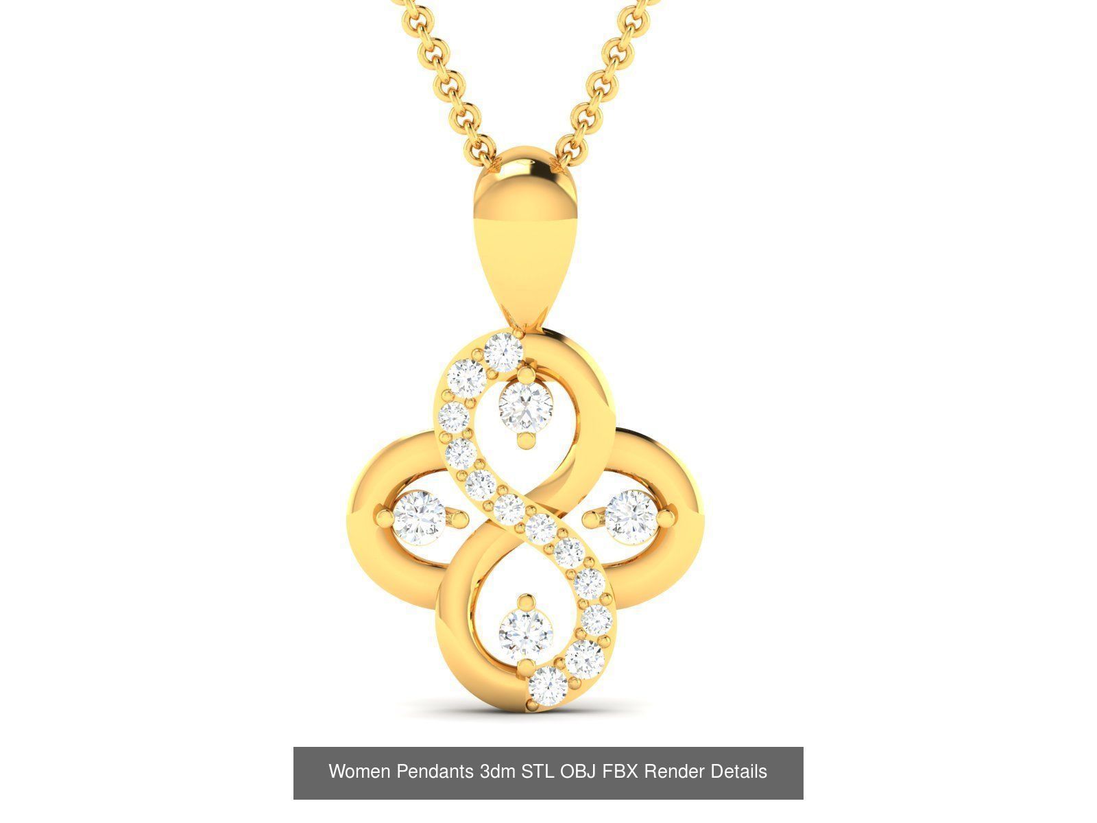 830 Solitaire Women Pendants 3dm STL OBJ FBX Details Collection _361