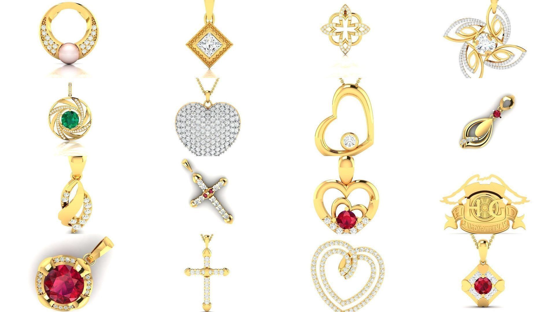 830 Solitaire Women Pendants 3dm STL OBJ FBX Details Collection _284