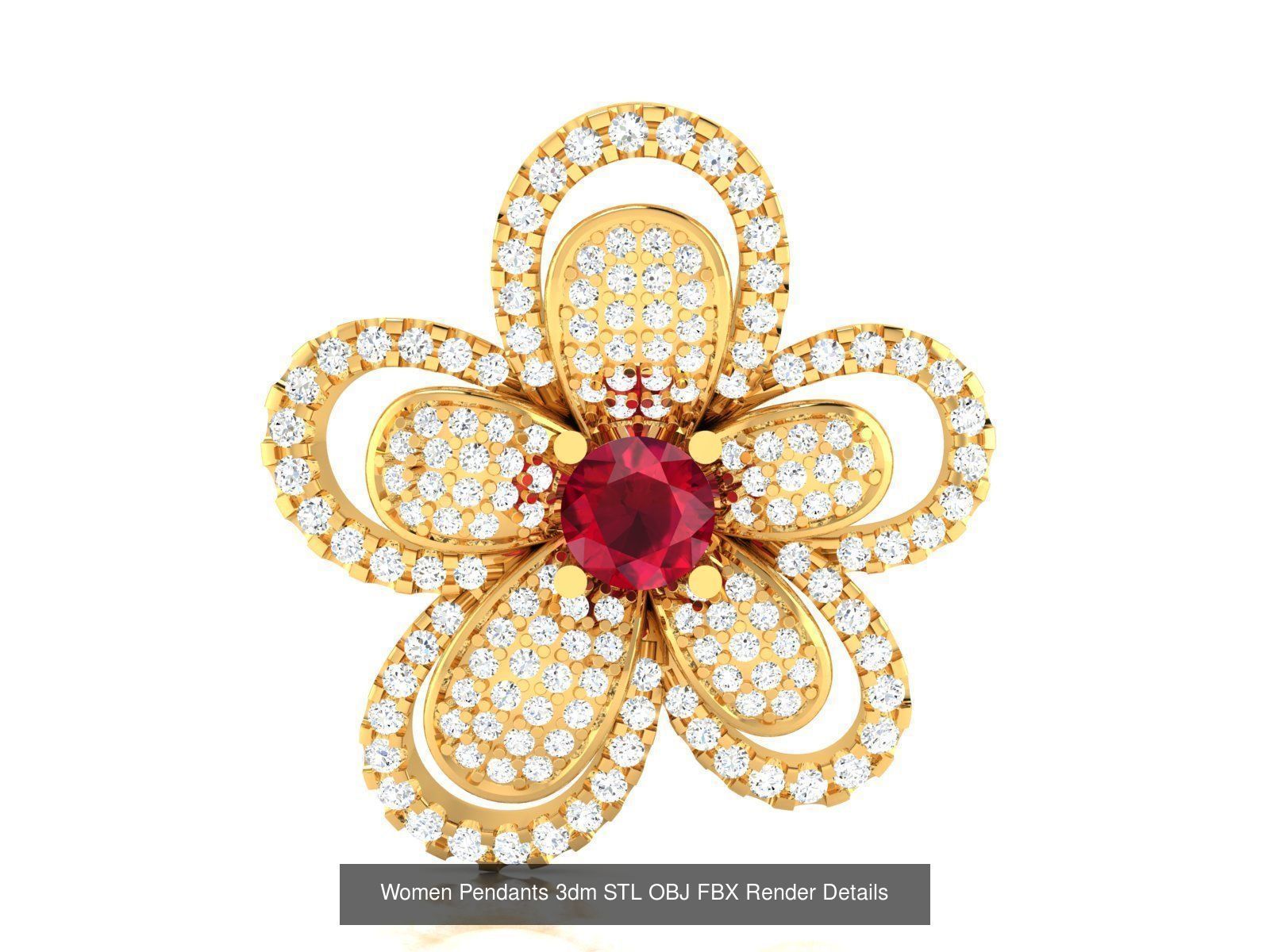 830 Solitaire Women Pendants 3dm STL OBJ FBX Details Collection _381