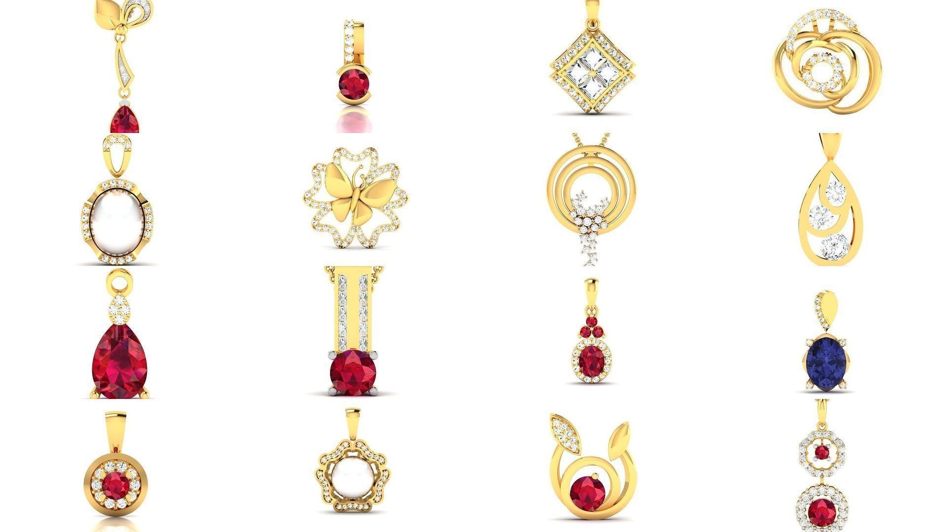 830 Solitaire Women Pendants 3dm STL OBJ FBX Details Collection _296