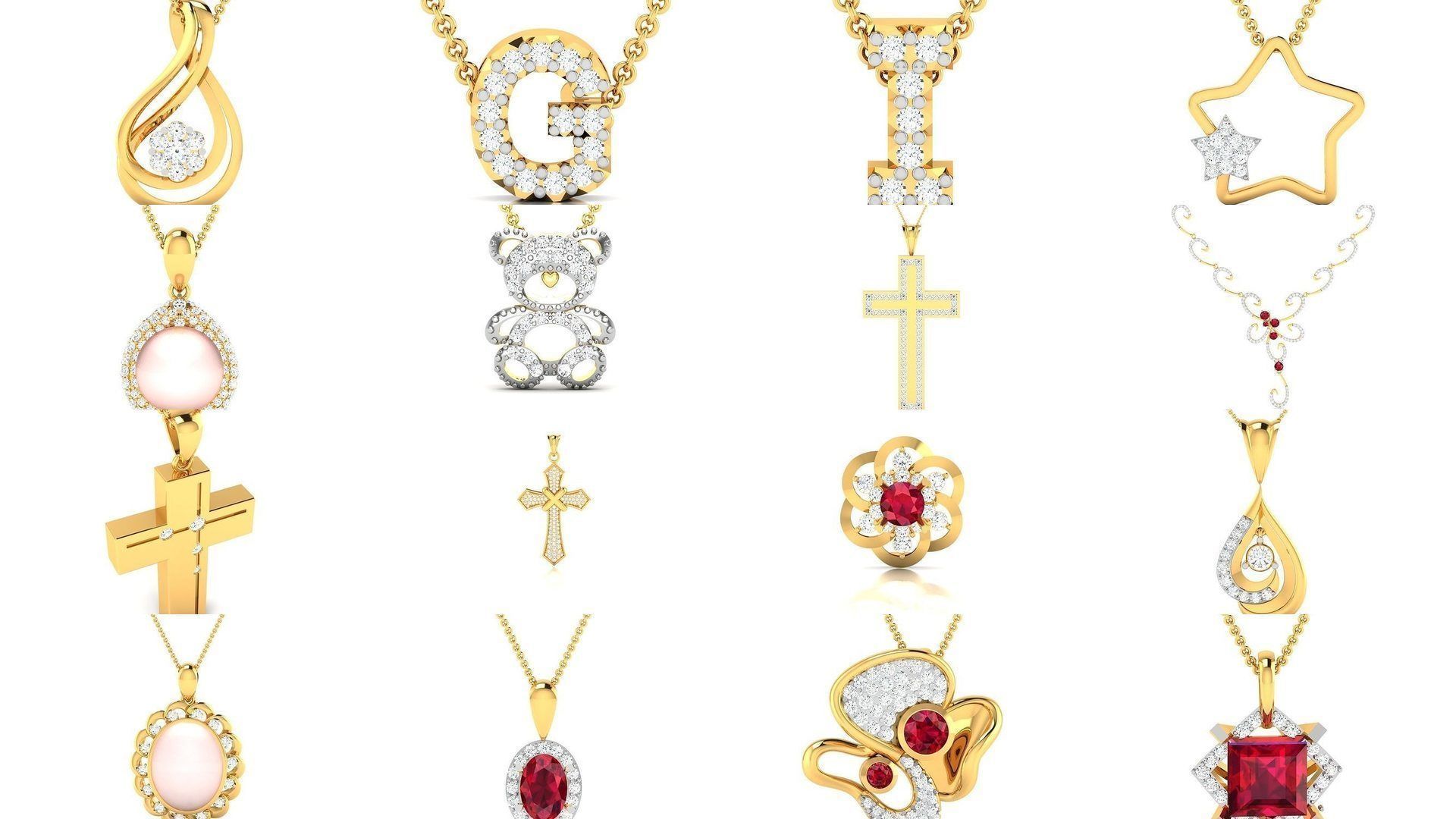 830 Solitaire Women Pendants 3dm STL OBJ FBX Details Collection _230