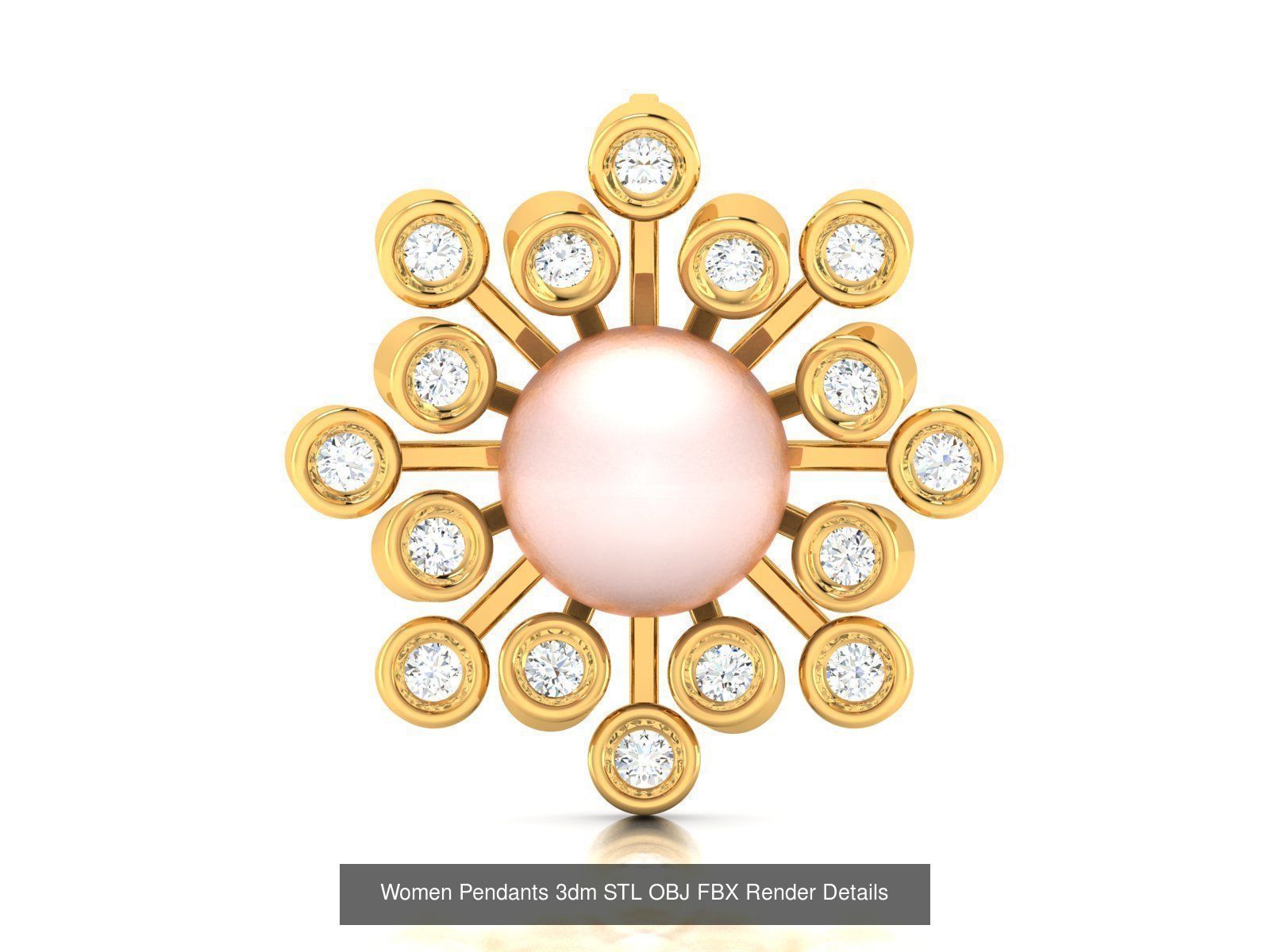 830 Solitaire Women Pendants 3dm STL OBJ FBX Details Collection _360