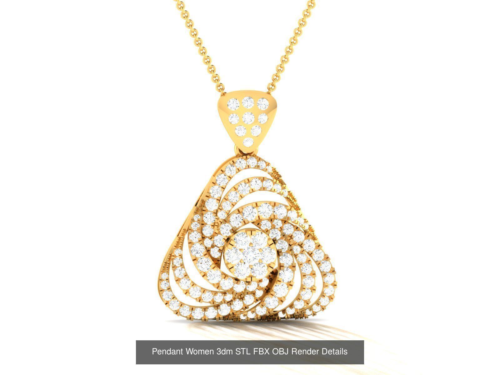 830 Solitaire Women Pendants 3dm STL OBJ FBX Details Collection _285