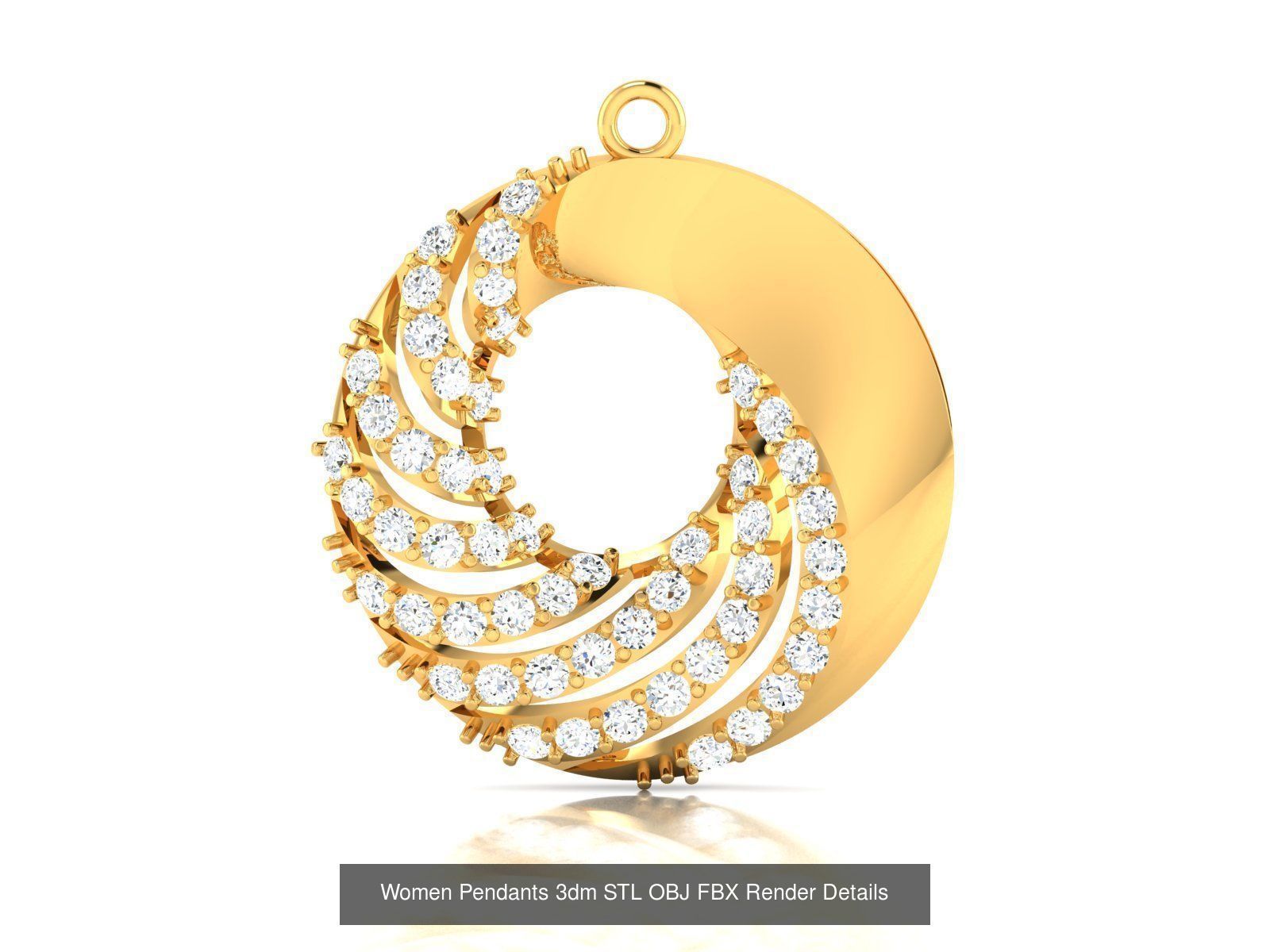 830 Solitaire Women Pendants 3dm STL OBJ FBX Details Collection _358