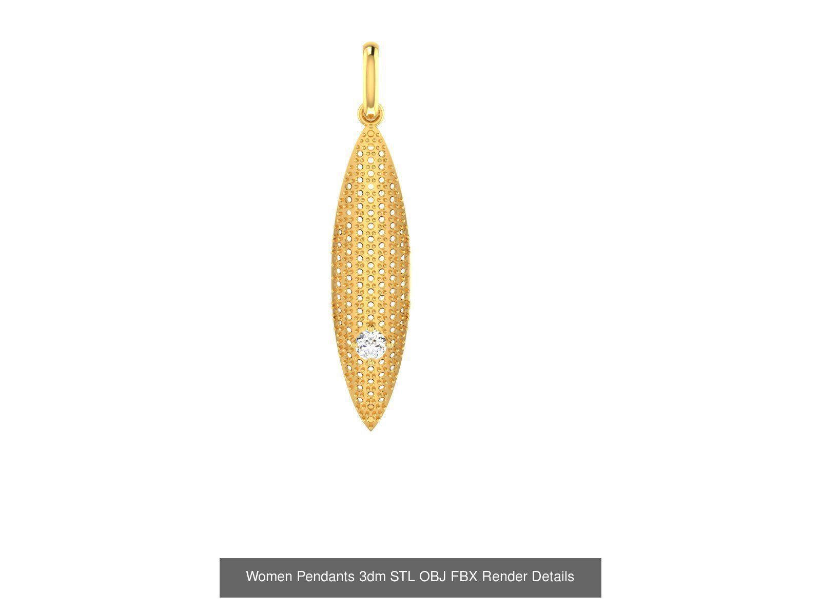 830 Solitaire Women Pendants 3dm STL OBJ FBX Details Collection _378