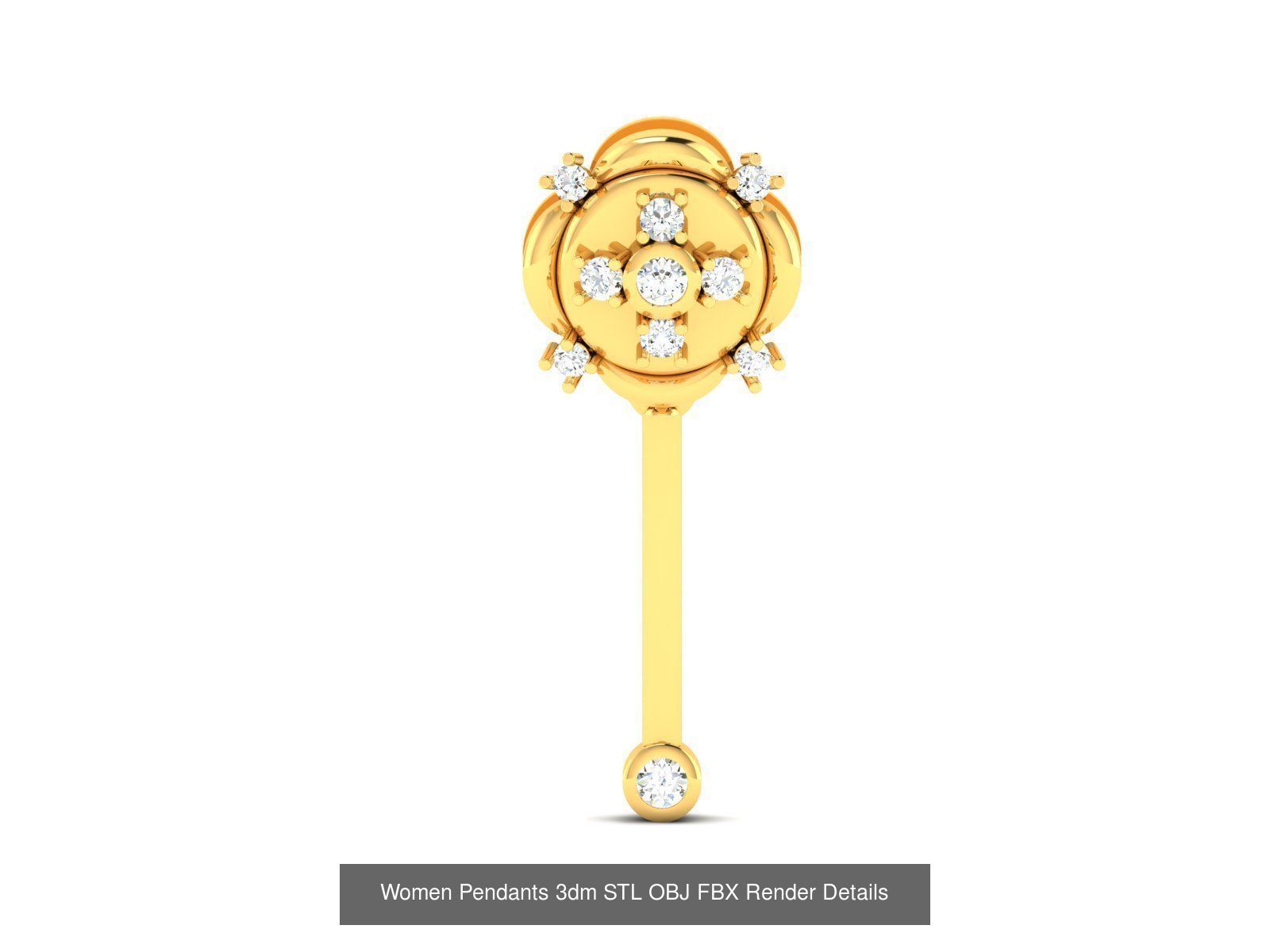 830 Solitaire Women Pendants 3dm STL OBJ FBX Details Collection _368