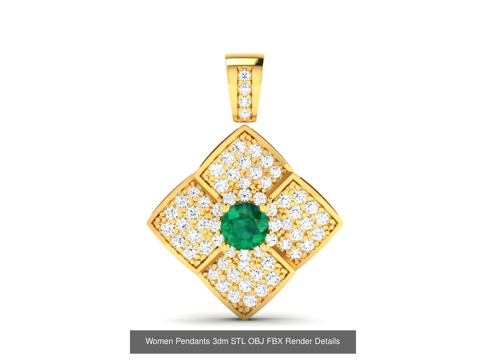 830 Solitaire Women Pendants 3dm STL OBJ FBX Details Collection _350