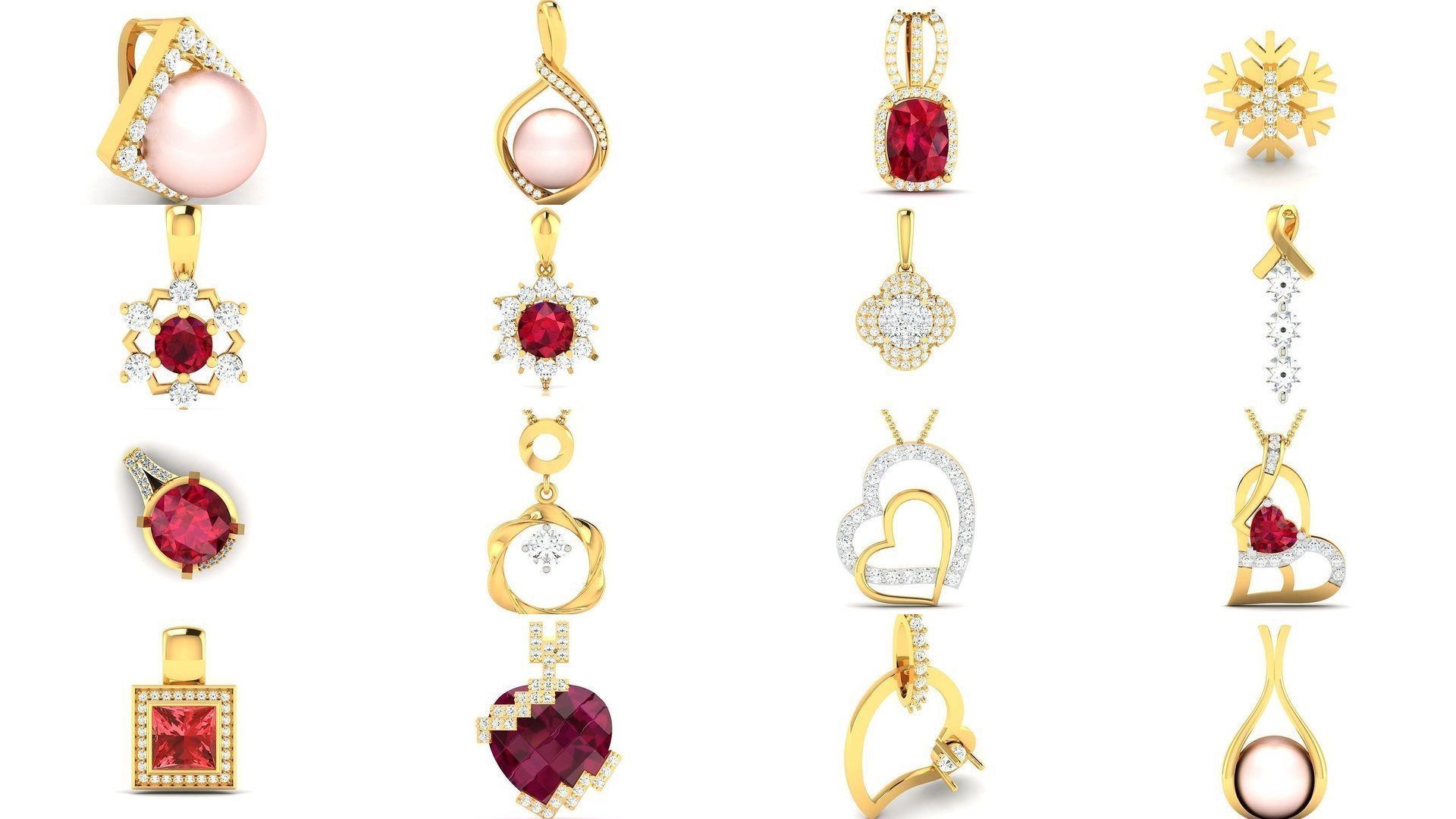 830 Solitaire Women Pendants 3dm STL OBJ FBX Details Collection _251