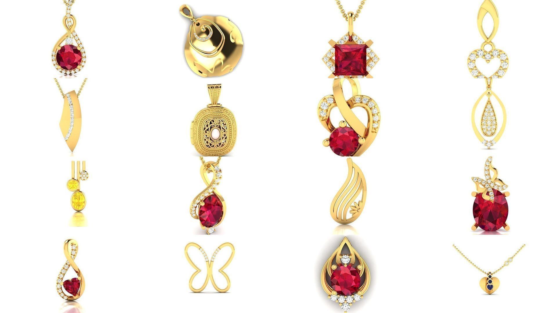 830 Solitaire Women Pendants 3dm STL OBJ FBX Details Collection _290