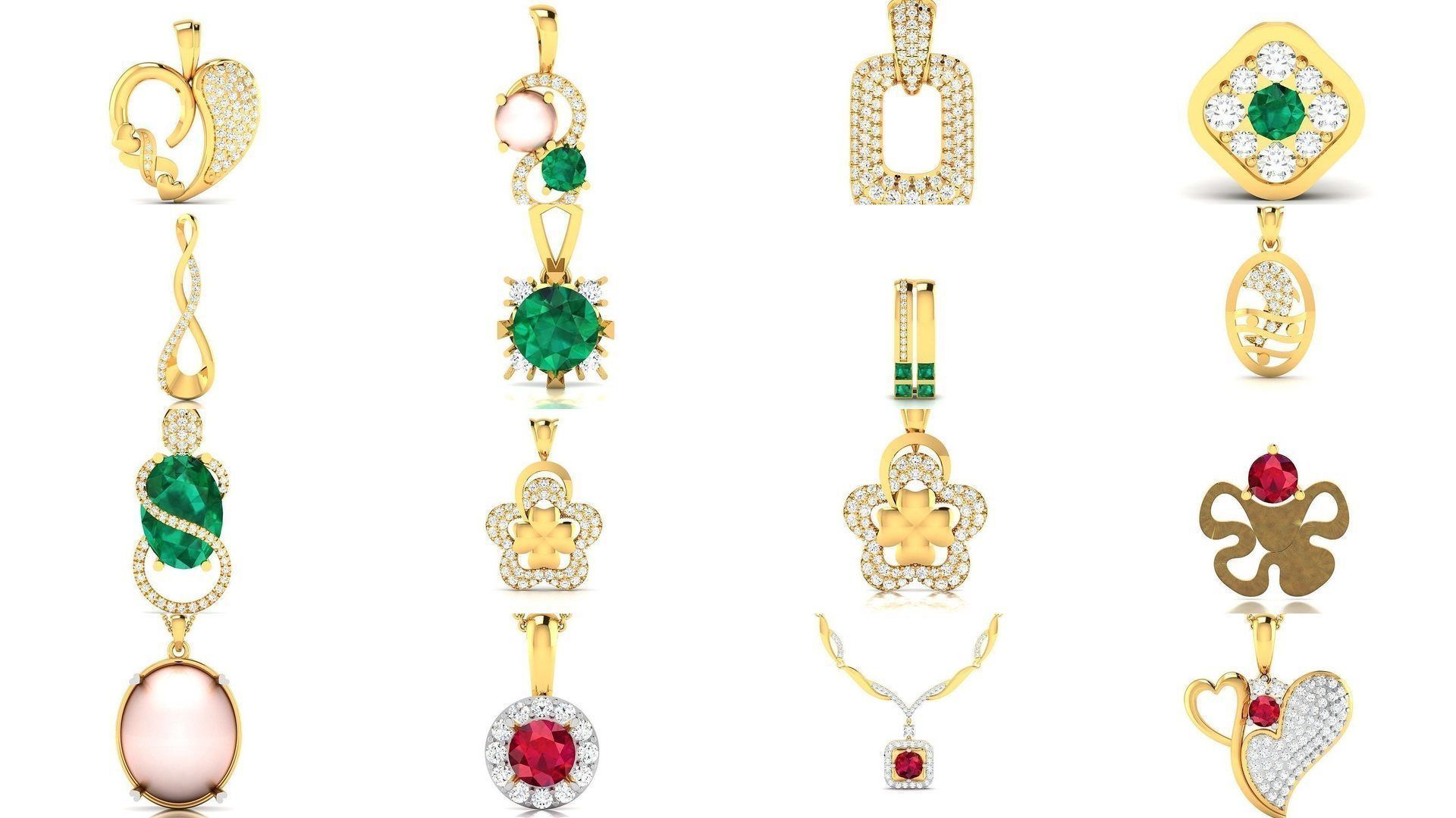 830 Solitaire Women Pendants 3dm STL OBJ FBX Details Collection _182