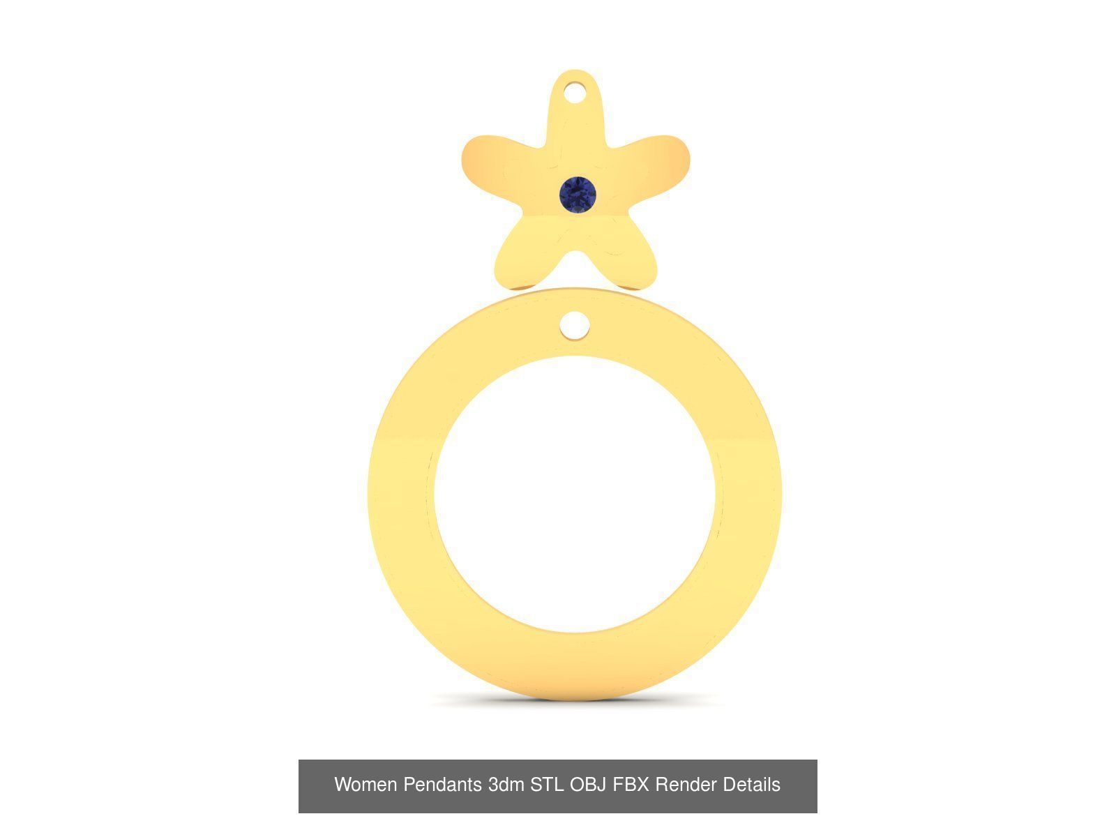 830 Solitaire Women Pendants 3dm STL OBJ FBX Details Collection _371