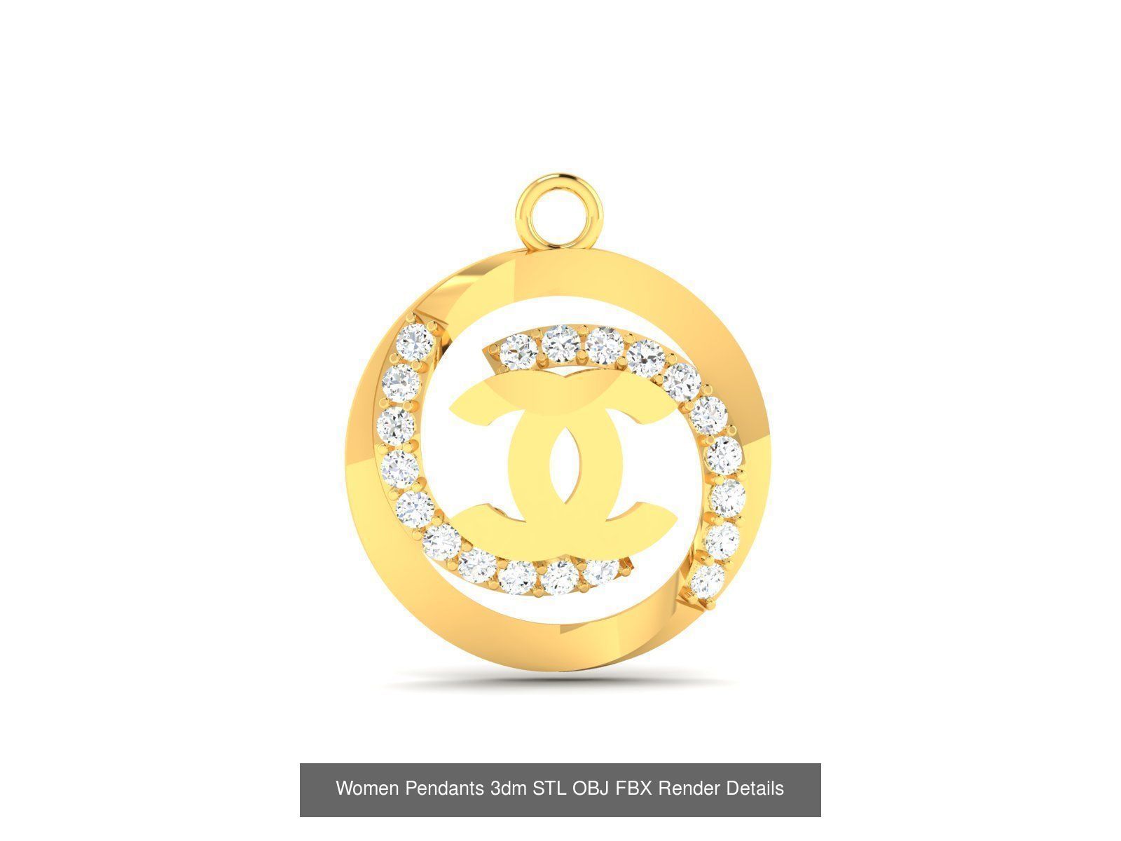 830 Solitaire Women Pendants 3dm STL OBJ FBX Details Collection _341