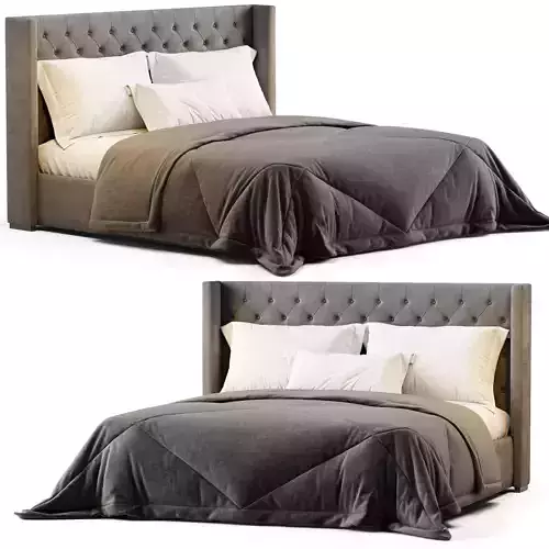 ADLER FABRIC DIAMOND-TUFTED SHELTER BED