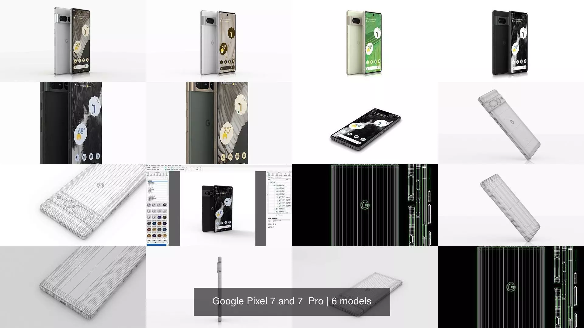 Google Pixel 7 and 7  Pro 3D Model Collection_0