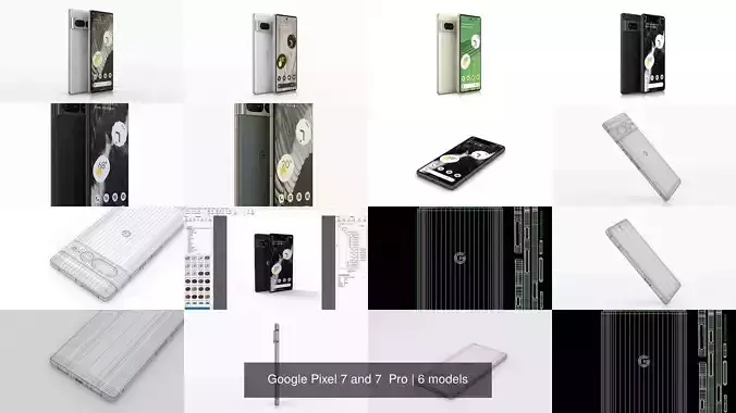 Google Pixel 7 and 7  Pro 3D Model Collection