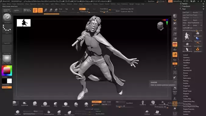 Mick Jagger Full Bodie 3d Model