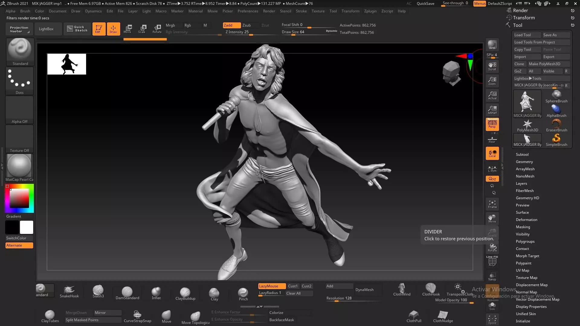 Mick Jagger Full Bodie 3d Model 3D print model